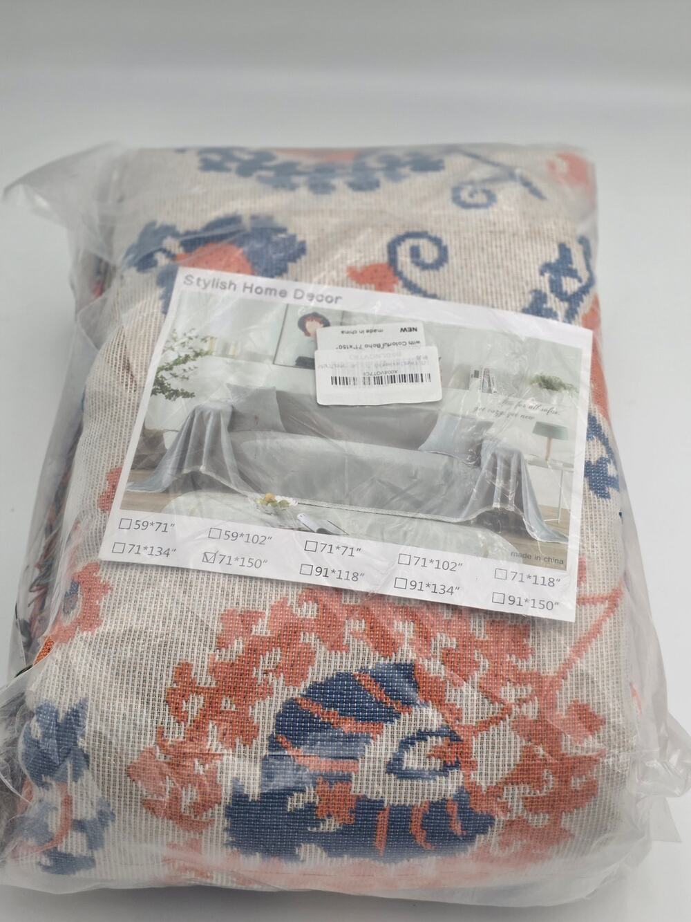 Boho Woven Sofa Throw Couch Cover 71x150 Floral Fringe 4 Seater New